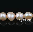 Pearl Beads, Pink, 8-9mm natural double side flashing, Sold per 14.57-inch strand