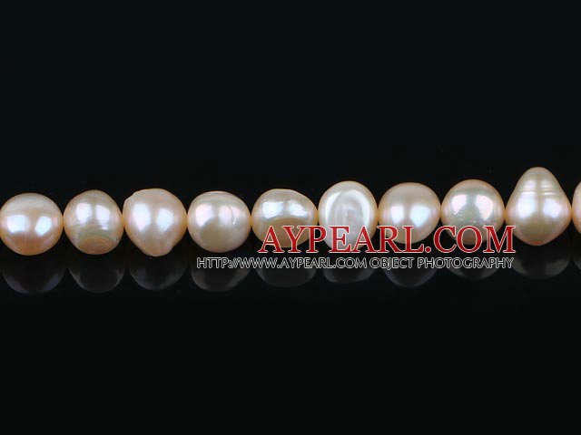 Pearl Beads, Pink, 8-9mm natural double side flashing, Sold per 14.57-inch strand