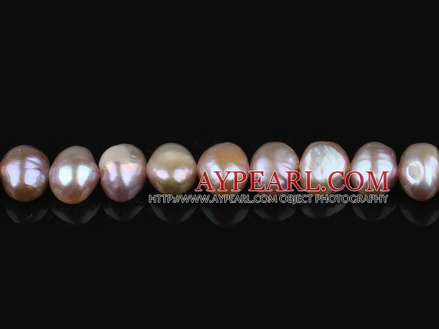 Pearl Beads, Purple, 8-9mm natural double side flashing, Sold per 14.57-inch strand