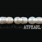 Pearl Beads, White, 11-12mm natural straight hole, cucurbit shape, Sold per 15.4-inch strand,11-12mm