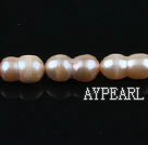 Pearl Beads, Pink, 11-12mm natural straight hole, cucurbit shape, Sold per 15.4-inch strand