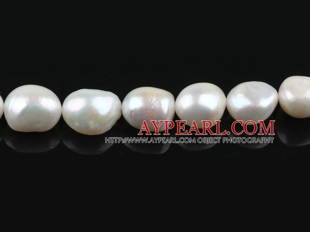 Pearl Beads, White, 12*16mm natural baroque, Sold per 15.4-inch strand