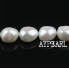 Pearl Beads, White, 10-11mm natural baroque, 14.6-inch strand,10-11mm