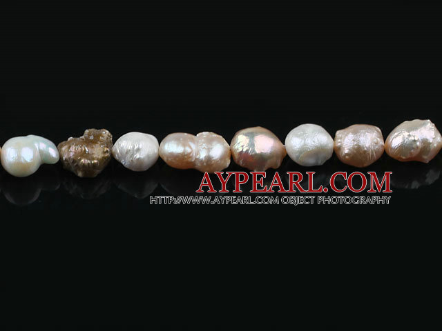 Pearl Beads, Mixed Color, 9-10mm heterotypic, 15.4-inch strand