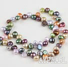 Pearl Beads, Mixed Color, 7-8mm dyed partial hole, 14.6-inch strand