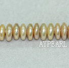 Coin shape freshwater pearl overlapping beads,Natural Pink,5*12mm