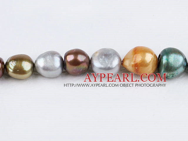 Pearl Beads, Mixed Color, 12-16mm dyed heterotypic, 15.7-inch strand