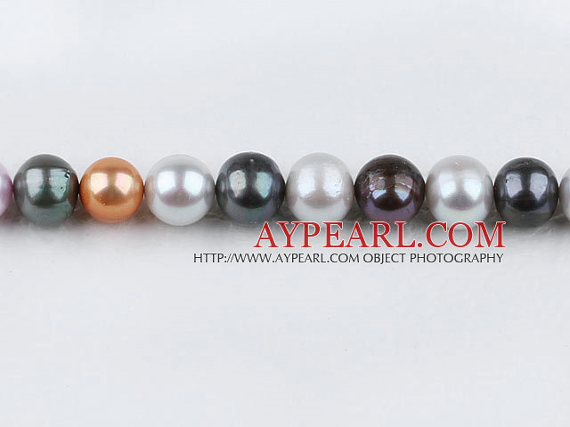 Pearl Beads, Mixed Color, 9-10mm dyed, 15.4-inch strand