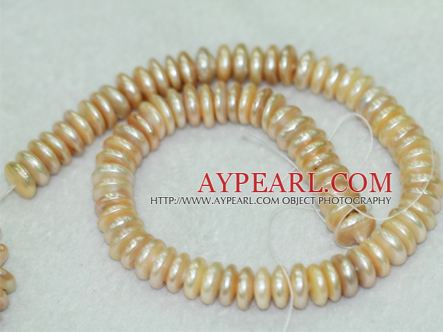 Freshwater pearl beads, light yellow, 5*12mm coin. Sold per 15.7-inch strand.