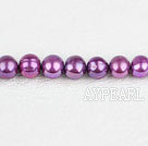 Pearl Beads, Purplish Red, 8-9mm dyed, 14.4-inch strand,8-9mm