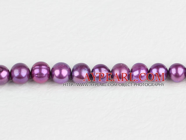 Pearl Beads, Purplish Red, 8-9mm dyed, 14.4-inch strand