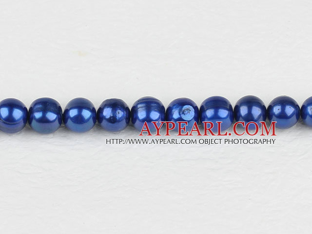 Pearl Beads, Sapphire Blue, 8-9mm dyed, 14.4-inch strand