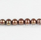 Pearl Beads, Brown, 8-9mm dyed, 14.4-inch strand