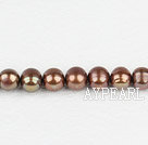 Pearl Beads, Brown, 8-9mm dyed, 14.4-inch strand,8-9mm