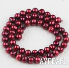 Pearl Beads, Wine Red, 6-7mm dyed, 14.4-inch strand