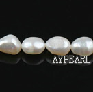 Pearl Beads, White, 8-9mm natural baroque, Sold per 14.8-inch strand