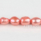 Pearl Beads, Light Watermelon Red, 8-9mm dyed baroque, Sold per 14.8-inch strand