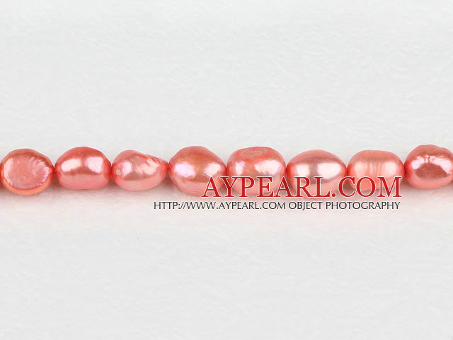 Pearl Beads, Light Watermelon Red, 8-9mm dyed baroque, Sold per 14.8-inch strand