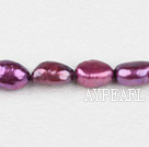 Pearl Beads, Purplish Red, 8-9mm dyed baroque, Sold per 14.8-inch strand