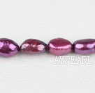 Pearl Beads, Purplish Red, 8-9mm dyed baroque, Sold per 14.8-inch strand,8-9mm