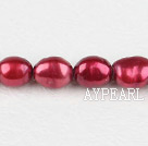 Pearl Beads, Wine Red, 8-9mm dyed baroque, Sold per 14.8-inch strand