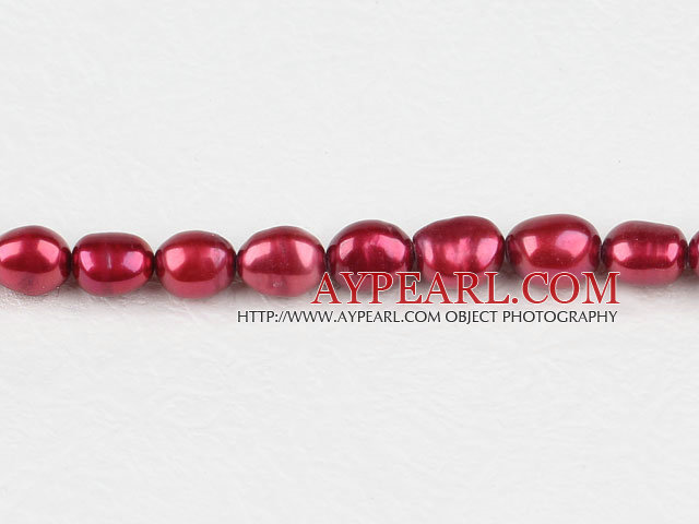 Pearl Beads, Wine Red, 8-9mm dyed baroque, Sold per 14.8-inch strand