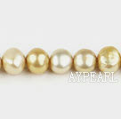 Pearl Beads, Sand Color, 8-9mm dyed double side flashing, Sold per 14.57-inch strand,8-9mm