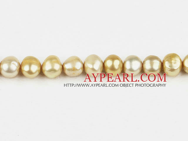 Pearl Beads, Sand Color, 8-9mm dyed double side flashing, Sold per 14.57-inch strand