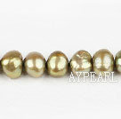 Pearl Beads, Yellowish Brown, 8-9mm dyed double side flashing, Sold per 14.57-inch strand