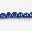 Pearl Beads, Sapphire Blue, 8-9mm dyed, double side flashing, Sold per 14.57-inch strand