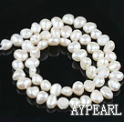 Pearl Beads, White, 6-7mm natural potato shape, Sold per 14.2-inch strand,6-7mm