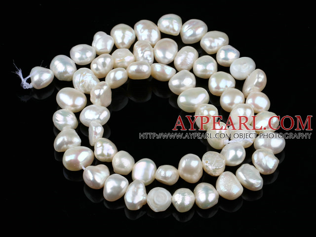 Pearl Beads, White, 6-7mm natural potato shape, Sold per 14.2-inch strand