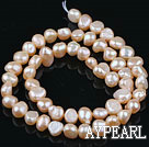 Pearl Beads, Pink, 6-7mm natural potato shape, Sold per 14.2-inch strand,6-7mm