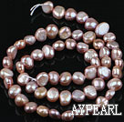 Pearl Beads, Purple, 6-7mm natural potato shape, Sold per 14.2-inch strand,6-7mm