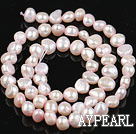 Pearl Beads, Light Pink, 6-7mm dyed, potato shape, Sold per 14.2-inch strand