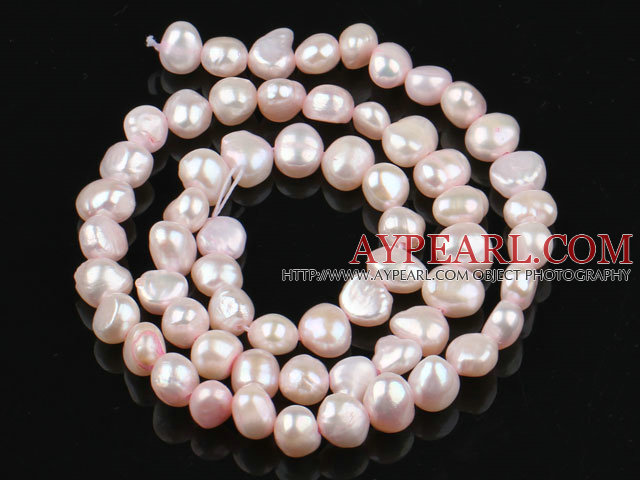 Pearl Beads, Light Pink, 6-7mm dyed, potato shape, Sold per 14.2-inch strand