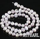 Pearl Beads, Light Purple, 6-7mm dyed, potato shape, Sold per 14.2-inch strand,6-7mm