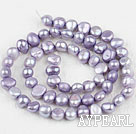 Pearl Beads, Violet, 6-7mm dyed, potato shape, Sold per 14.2-inch strand,6-7mm