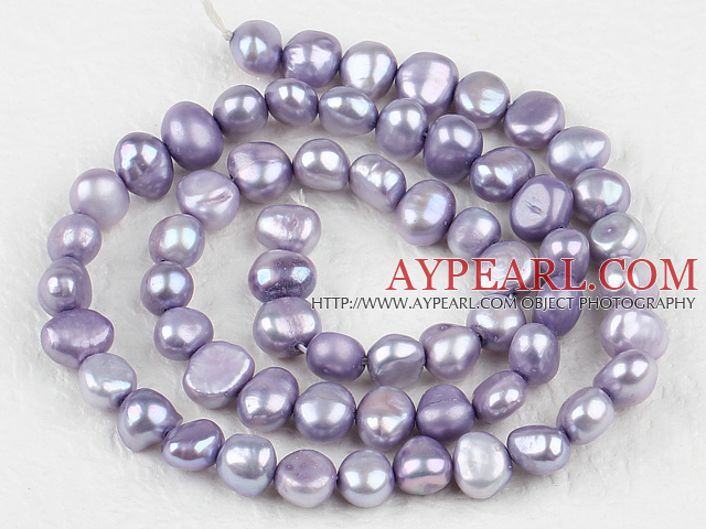 Pearl Beads, Violet, 6-7mm dyed, potato shape, Sold per 14.2-inch strand