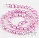 Pearl Beads, Light Pink, 6-7mm dyed, potato shape, Sold per 14.2-inch strand,6-7mm