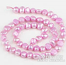 Pearl Beads, Light Pink, 6-7mm dyed, potato shape, Sold per 14.2-inch strand