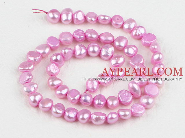 Pearl Beads, Light Pink, 6-7mm dyed, potato shape, Sold per 14.2-inch strand