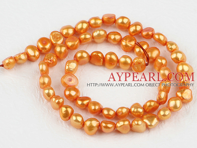 Pearl Beads, Saffron, 6-7mm dyed, potato shape, Sold per 14.2-inch strand