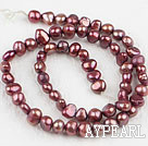 Pearl Beads, Reddish Brown, 6-7mm dyed, potato shape, Sold per 14.2-inch strand