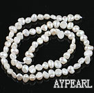 Pearl Beads, White, 3-4mm natural, potato shape, Sold per 14.2-inch strand