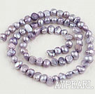 Pearl Beads, Violet, 3-4mm dyed, potato shape, Sold per 14.2-inch strand