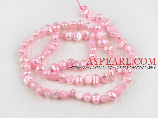 Pearl Beads, Light Pink, 3-4mm dyed, potato shape, Sold per 14.2-inch strand