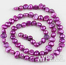 Pearl Beads, Purplish Red, 3-4mm dyed, potato shape, Sold per 14.2-inch strand