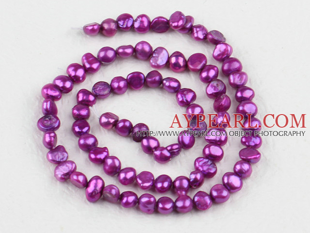 Pearl Beads, Purplish Red, 3-4mm dyed, potato shape, Sold per 14.2-inch strand