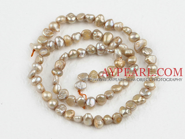 Pearl Beads, Sand Color, 3-4mm dyed, potato shape, Sold per 14.2-inch strand